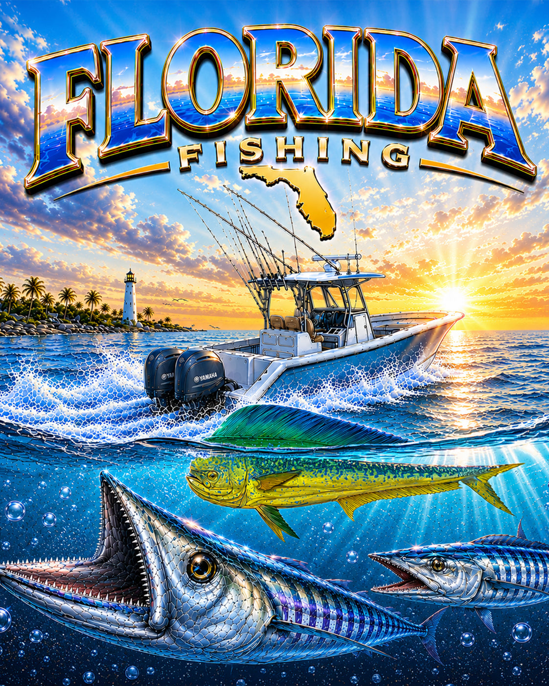 Florida Collection featuring premium coastal apparel inspired by boating, fishing, beaches, lighthouses, and the Sunshine State.