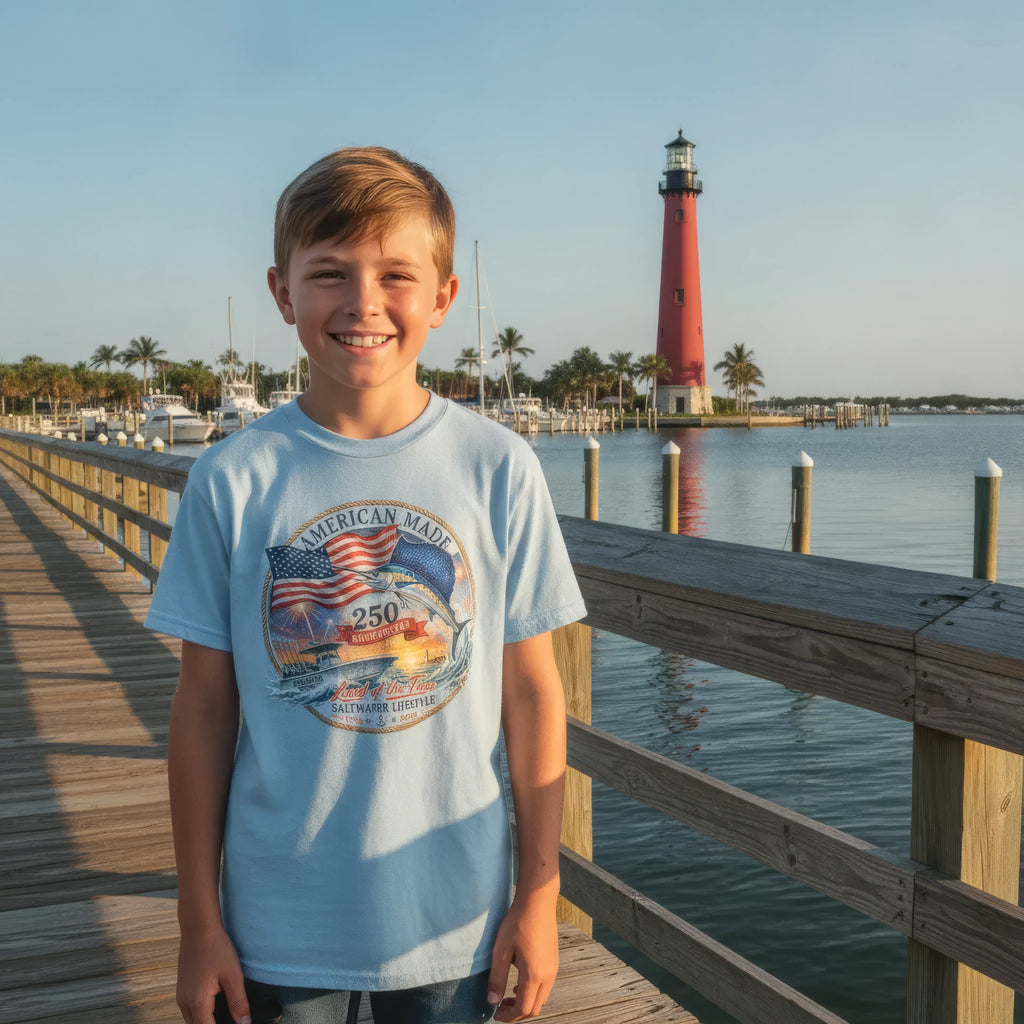 American Made Saltwater Lifestyle 250th Anniversary Youth Tee