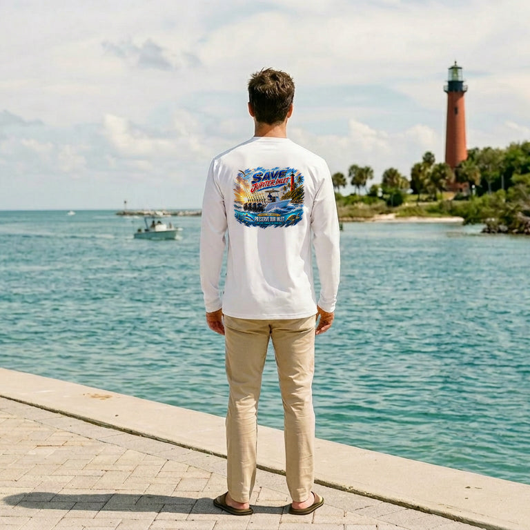 SAVE THE JUPITER INLET Long Sleeve Performance Fishing Shirt
