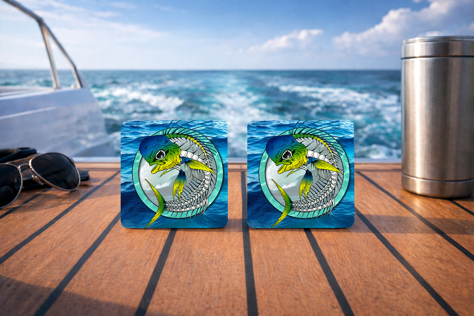 Mahi Bones 3” x 3” Aluminum Fishing Magnet
