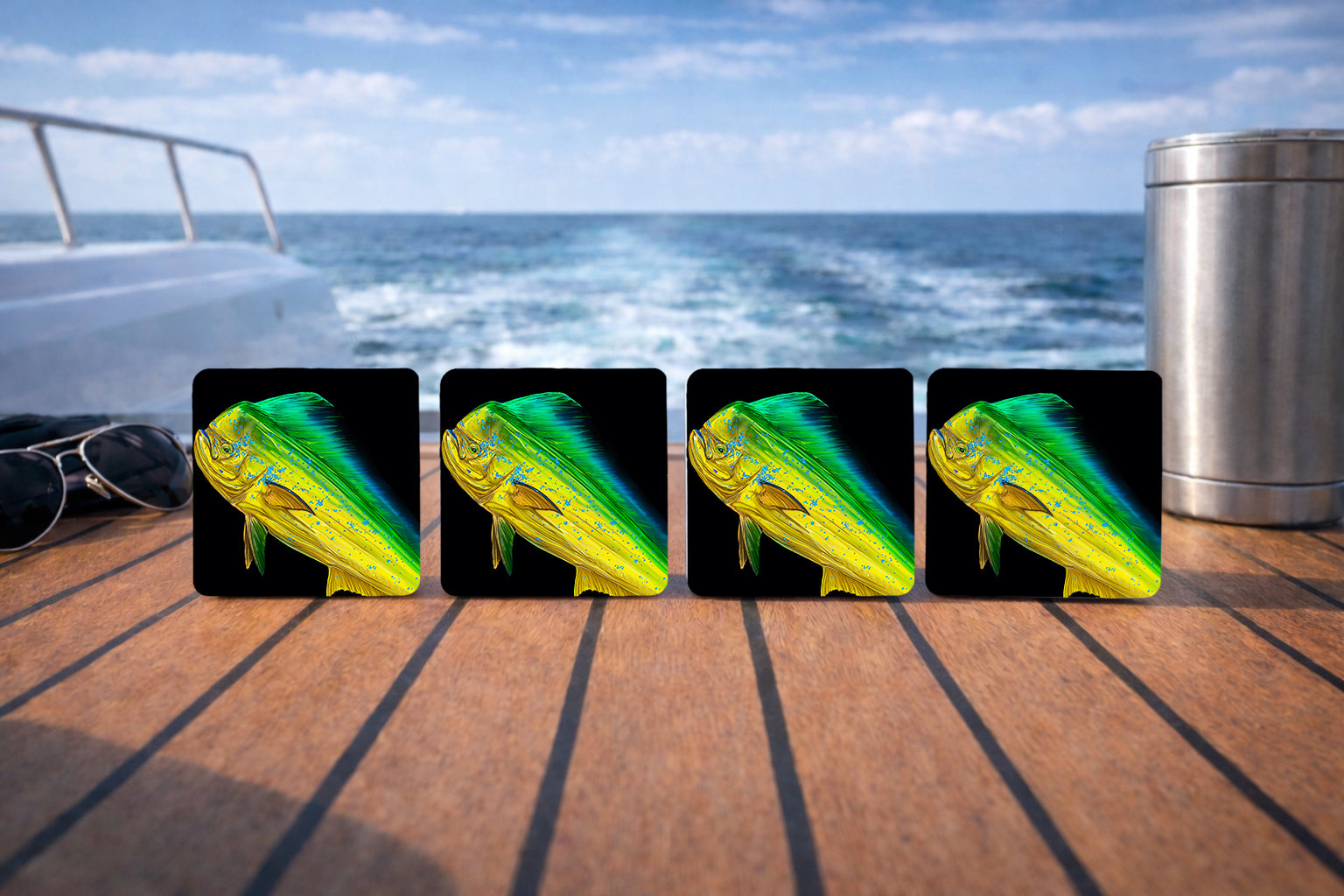 Mahi Mahi 3” x 3” Aluminum Fishing Magnet