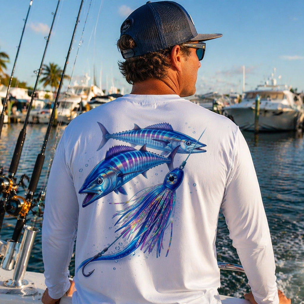 Wahoo & Lure Long Sleeve Performance Fishing Shirt