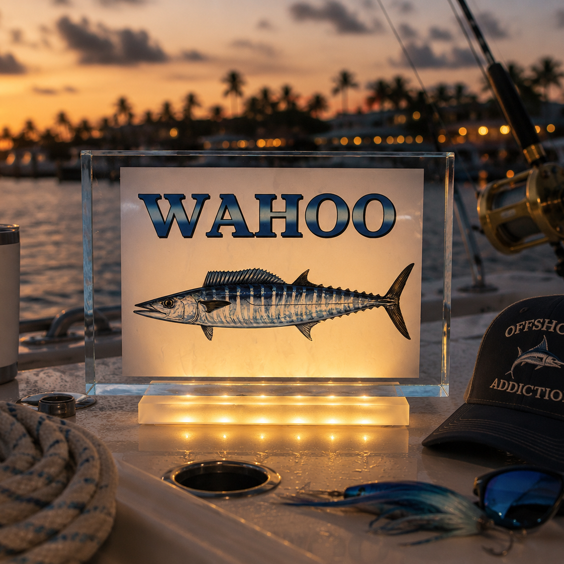 Custom Wahoo Light Block – Personalized LED Boat Art