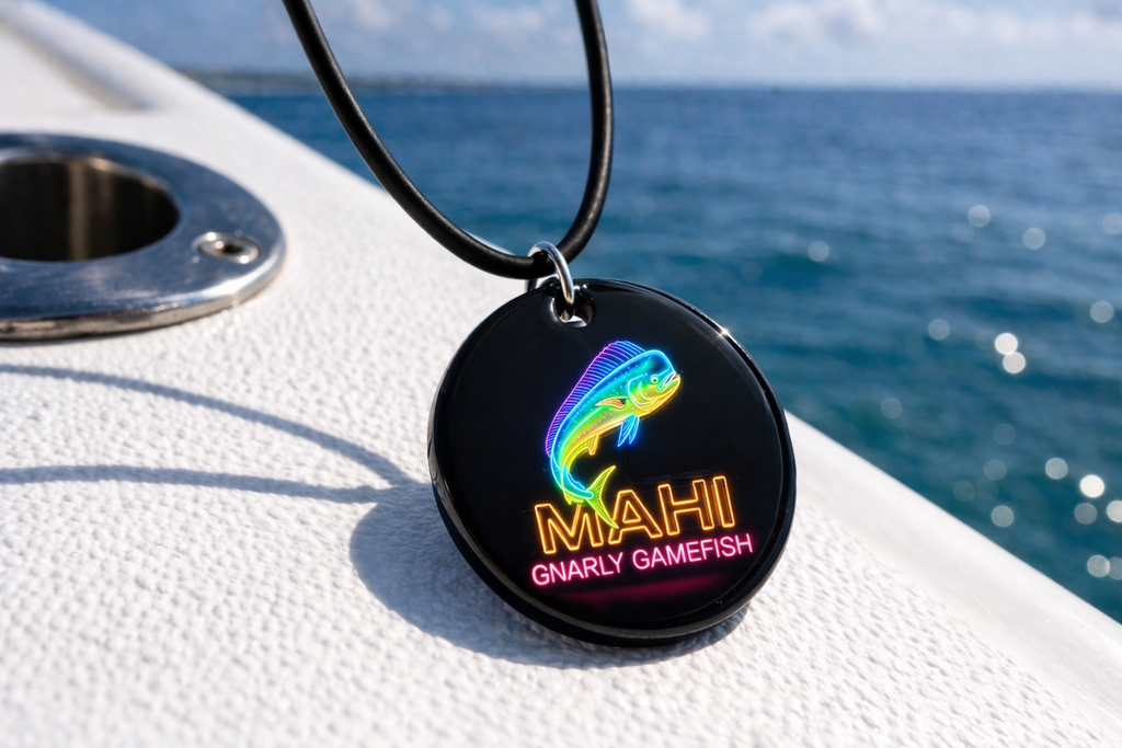 Large Neon Mahi Pendant Necklace – Coastal Fish Jewelry | Ocean-Inspired Nautical Necklace