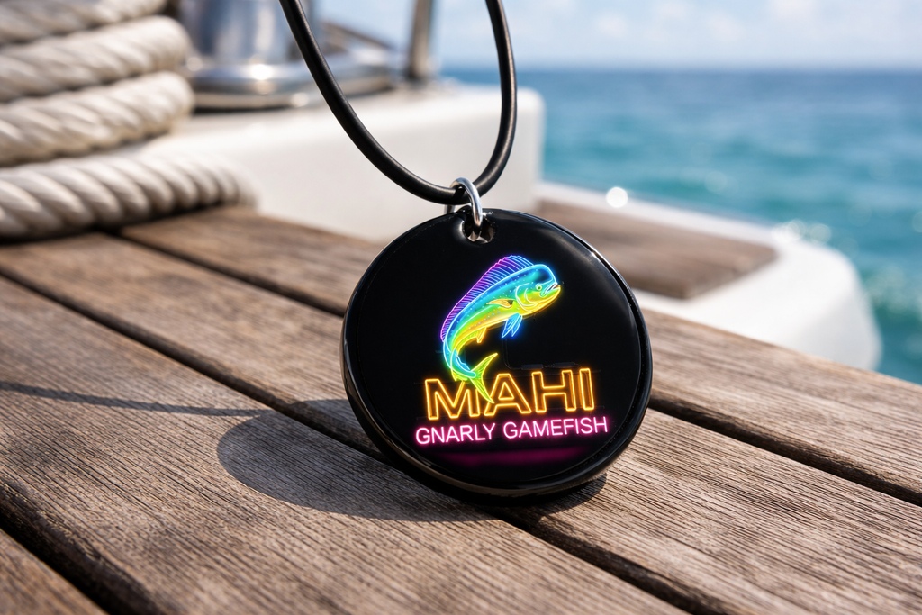 Large Neon Mahi Pendant Necklace – Coastal Fish Jewelry | Ocean-Inspired Nautical Necklace