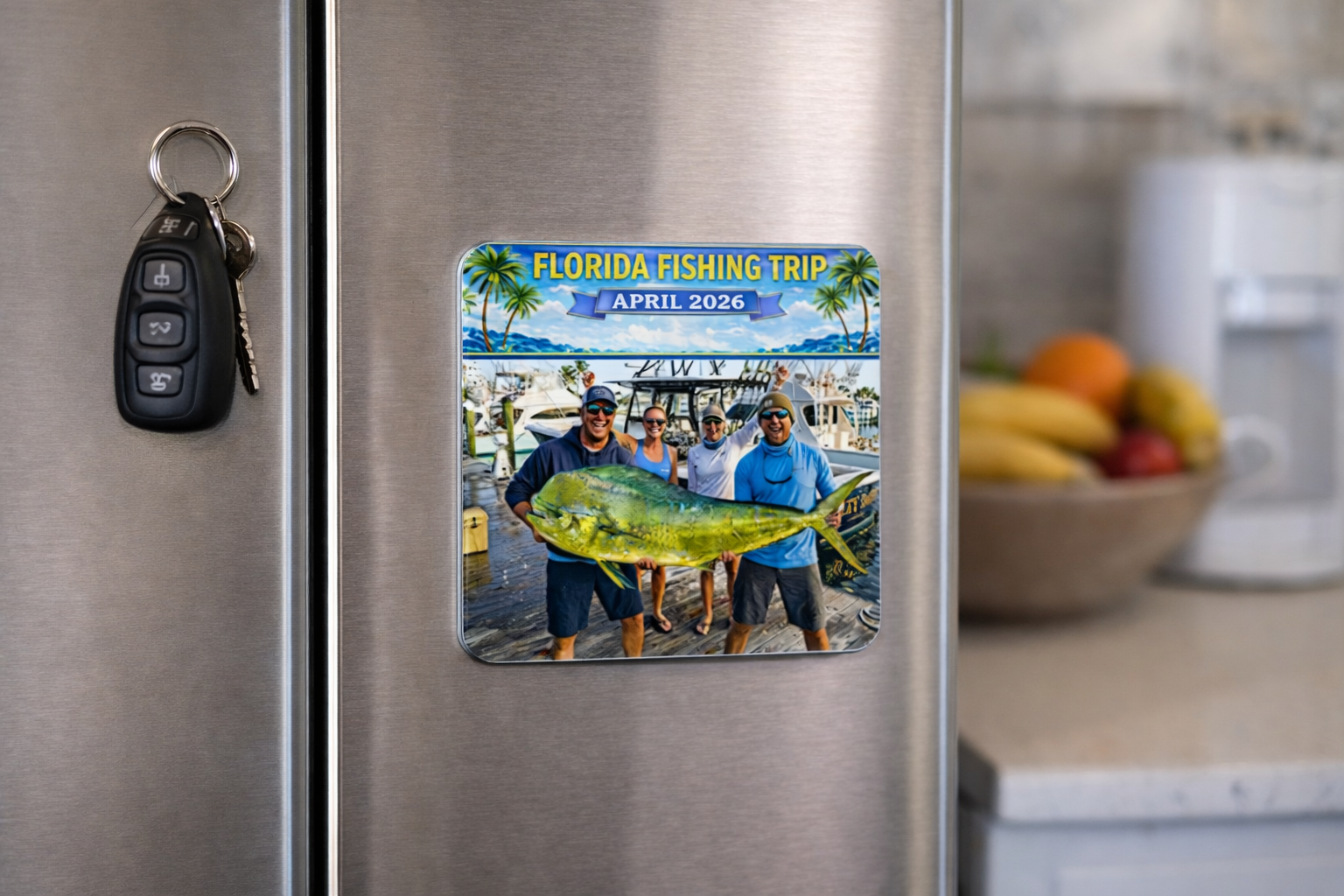 Custom Fishing Aluminum Magnet – Personalized Catch Keepsake