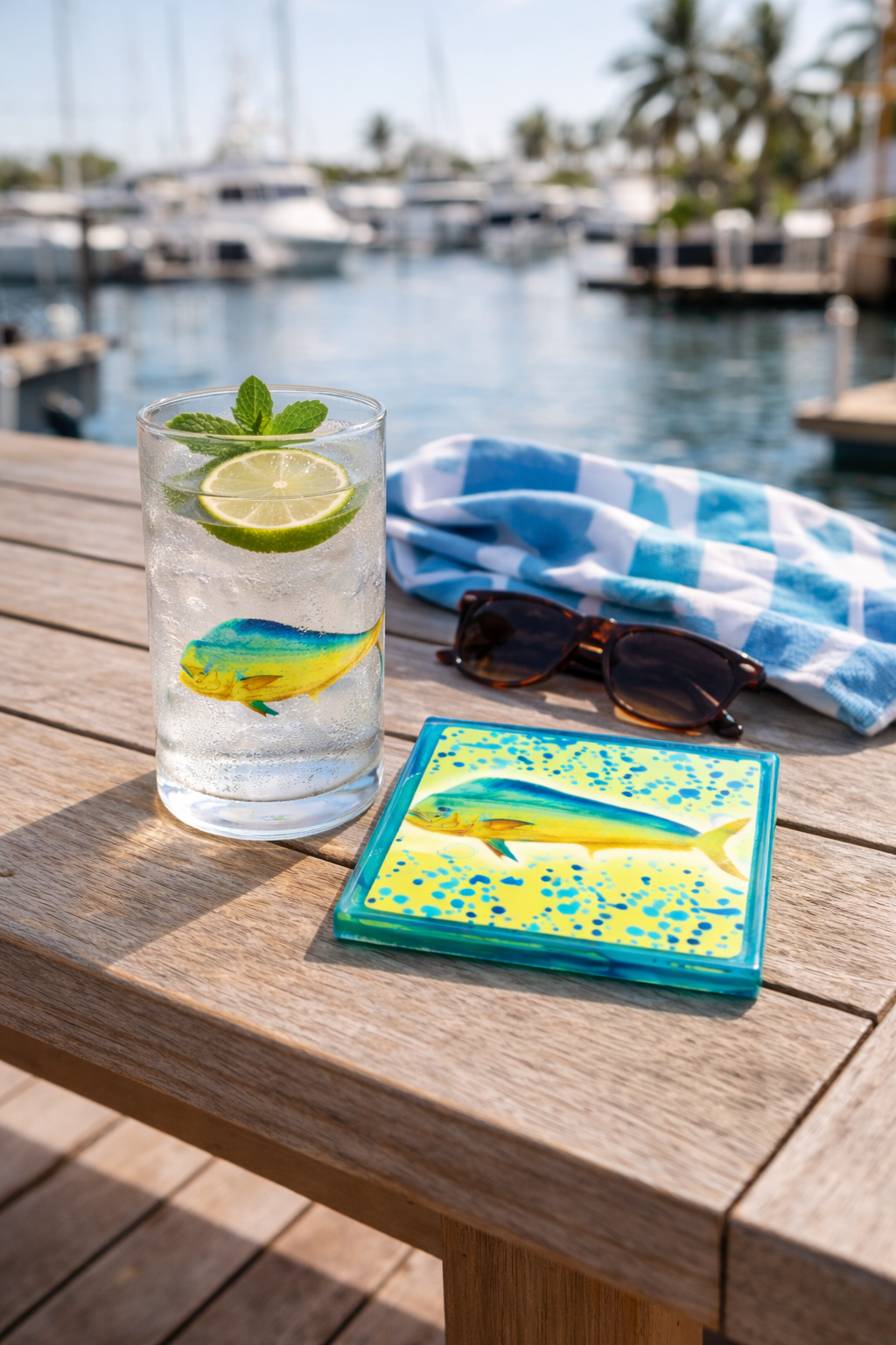 Mahi Skin Resin Coaster – Handcrafted Coastal Drink Coaster