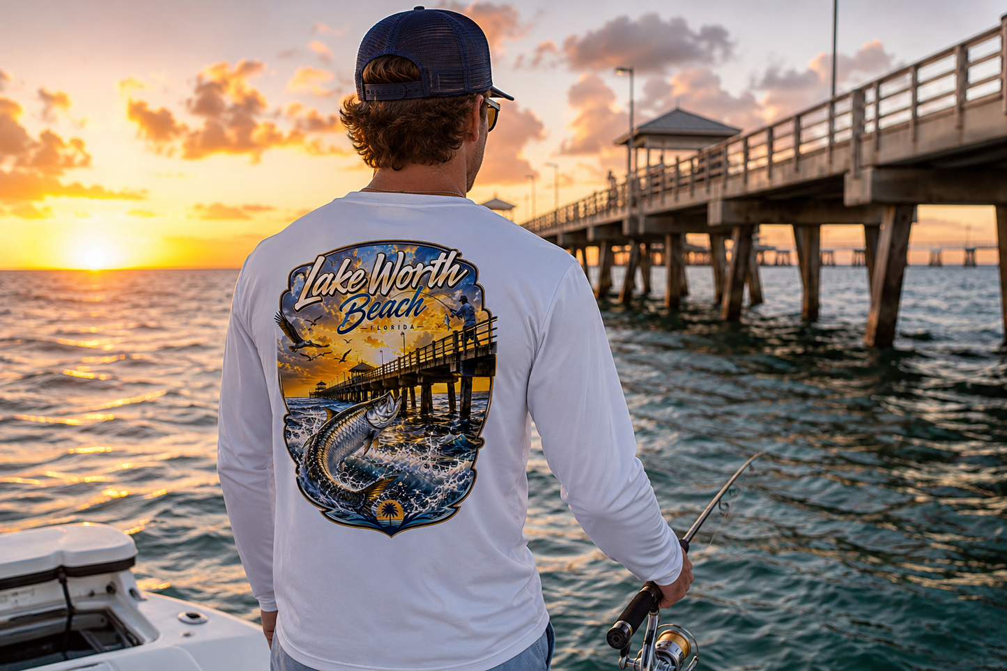 Lake Worth Beach Florida Tarpon Performance Fishing Shirt | Long Sleeve UPF +50