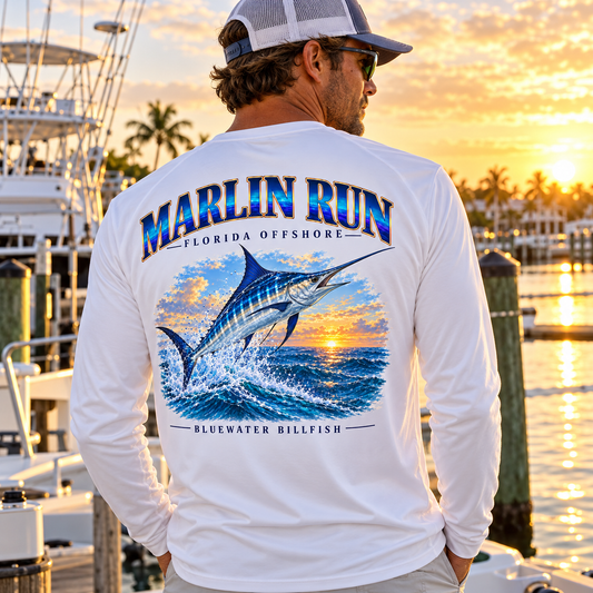 Marlin Run Long Sleeve Performance Fishing Shirt