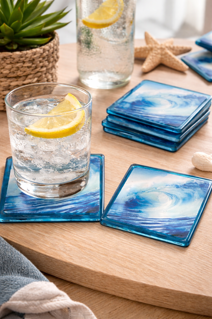 Ocean Wave Resin Coaster – Handcrafted Coastal Drink Coaster