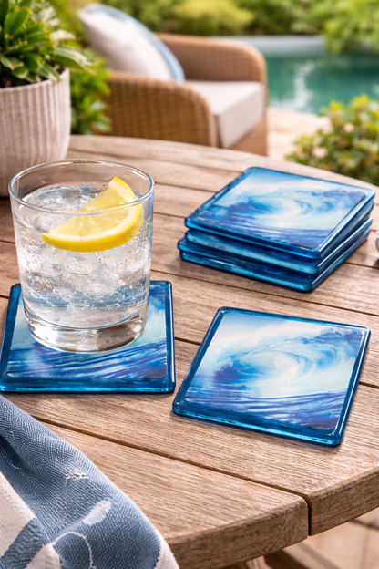 Ocean Wave Resin Coaster – Handcrafted Coastal Drink Coaster