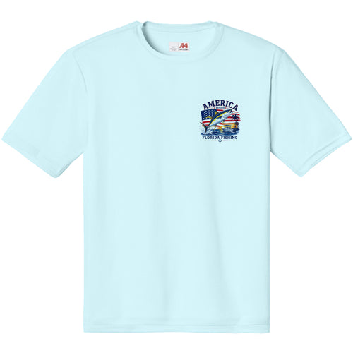 America Florida Fishing Performance T-Shirt | Moisture-Wicking Short Sleeve | UPF 44+