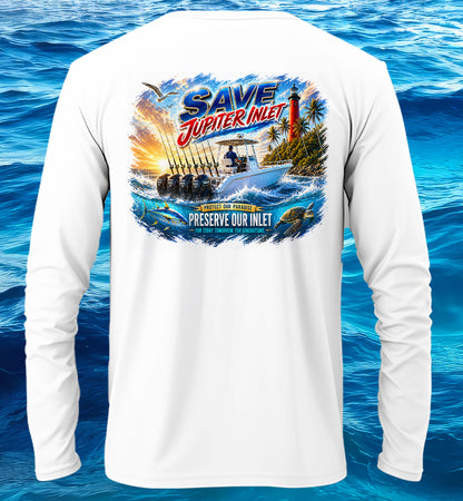 SAVE THE JUPITER INLET Long Sleeve Performance Fishing Shirt