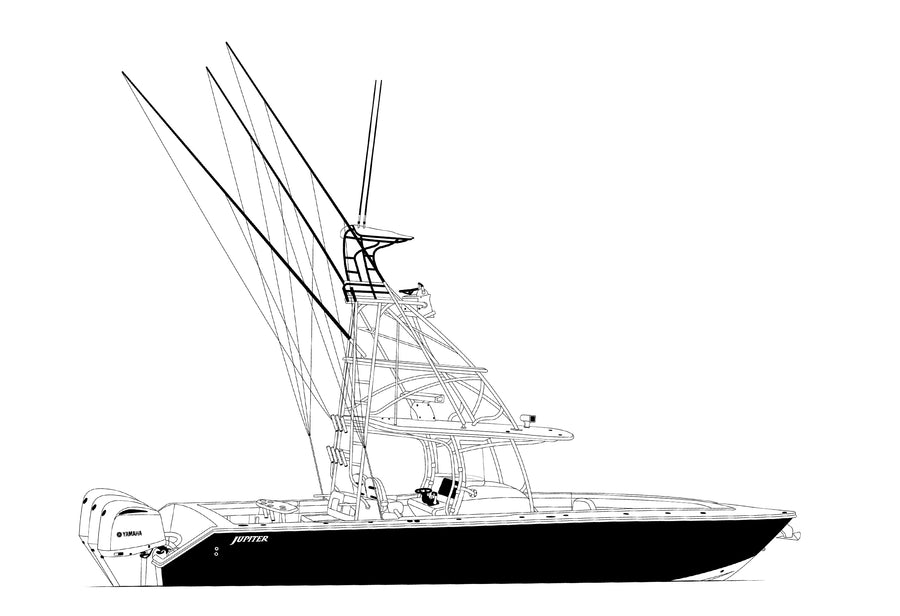 Custom boat drawing by Rebrox
