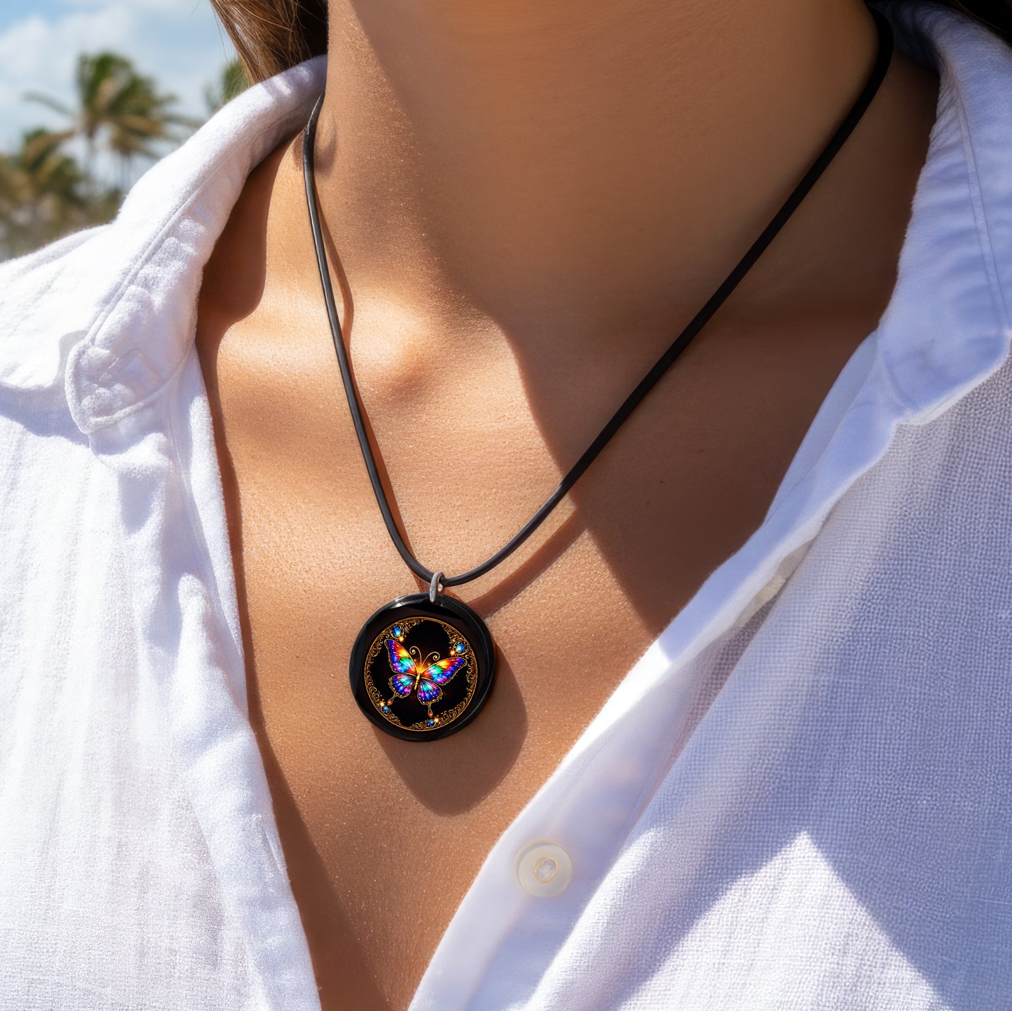 Glowing Butterfly Pendant Necklace