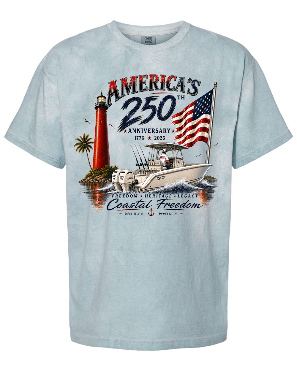 America’s 250th Coastal Freedom Comfort Colors® T-Shirt – Jupiter, Florida