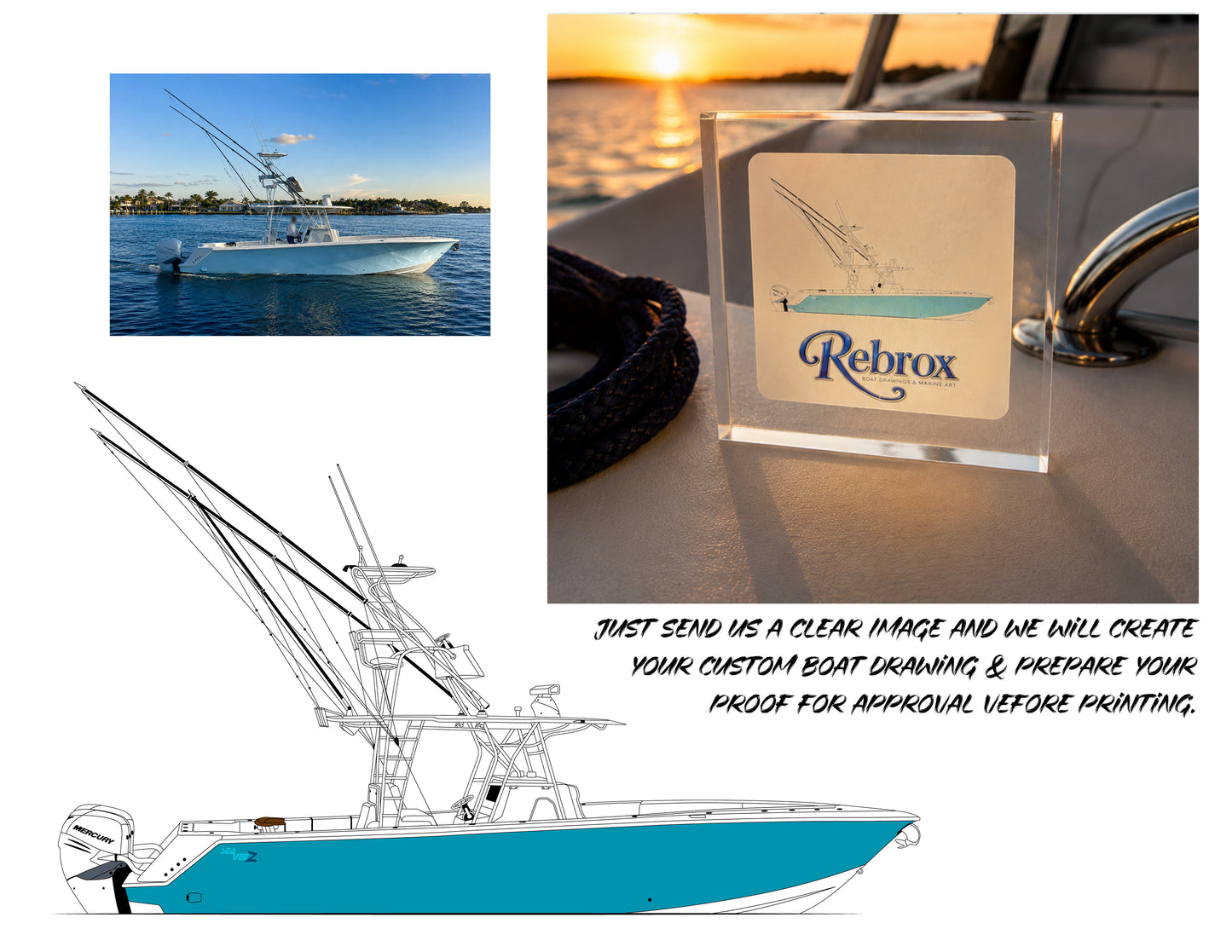 Square Custom Boat Light Block – Personalized LED Boat Art