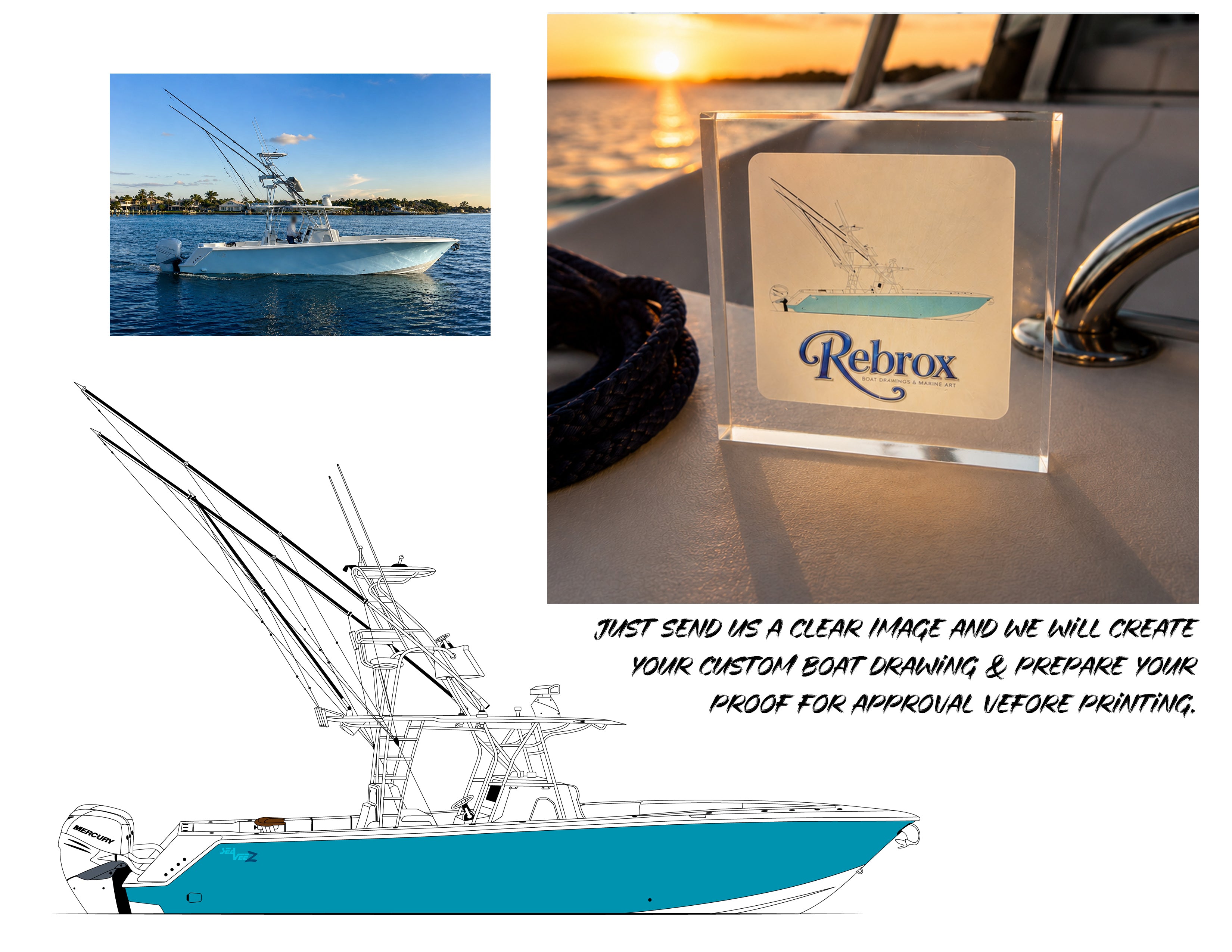 Square Custom Boat Light Block – Personalized LED Boat Art