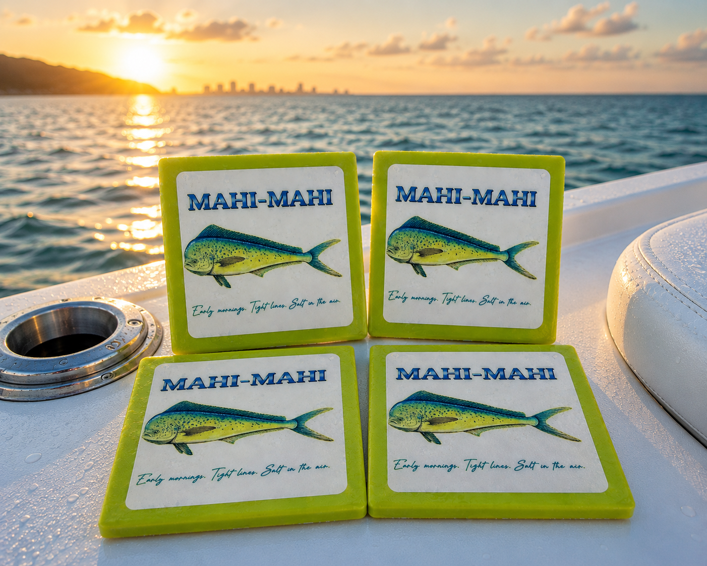 Mahi-Mahi Coastal Resin Coaster