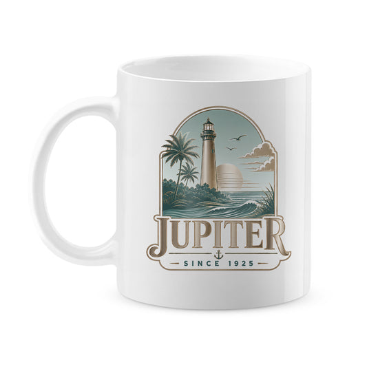 Jupiter Florida Lighthouse Coffee Mug | Vintage Coastal Ceramic Mug | Florida Beach Gift