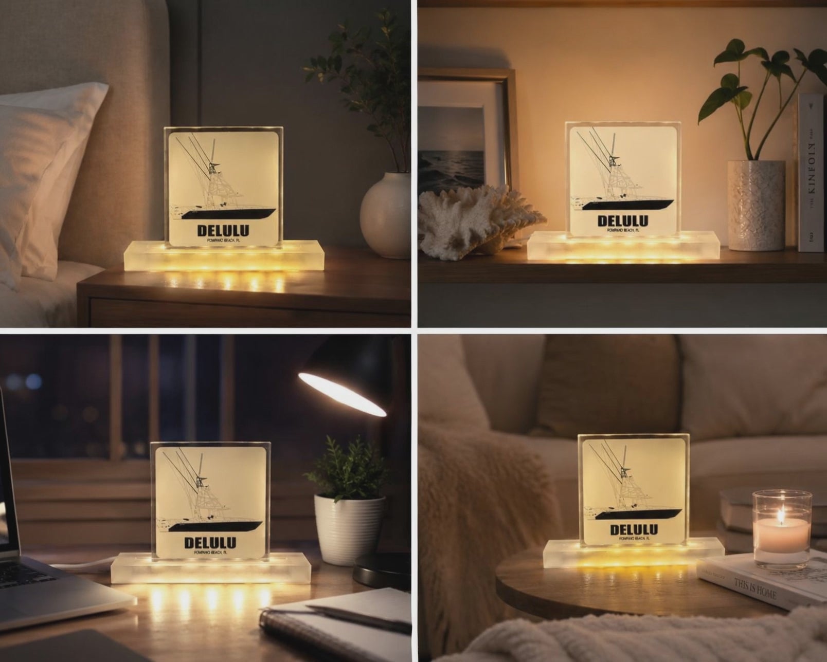 Square Custom Boat Light Block – Personalized LED Boat Art