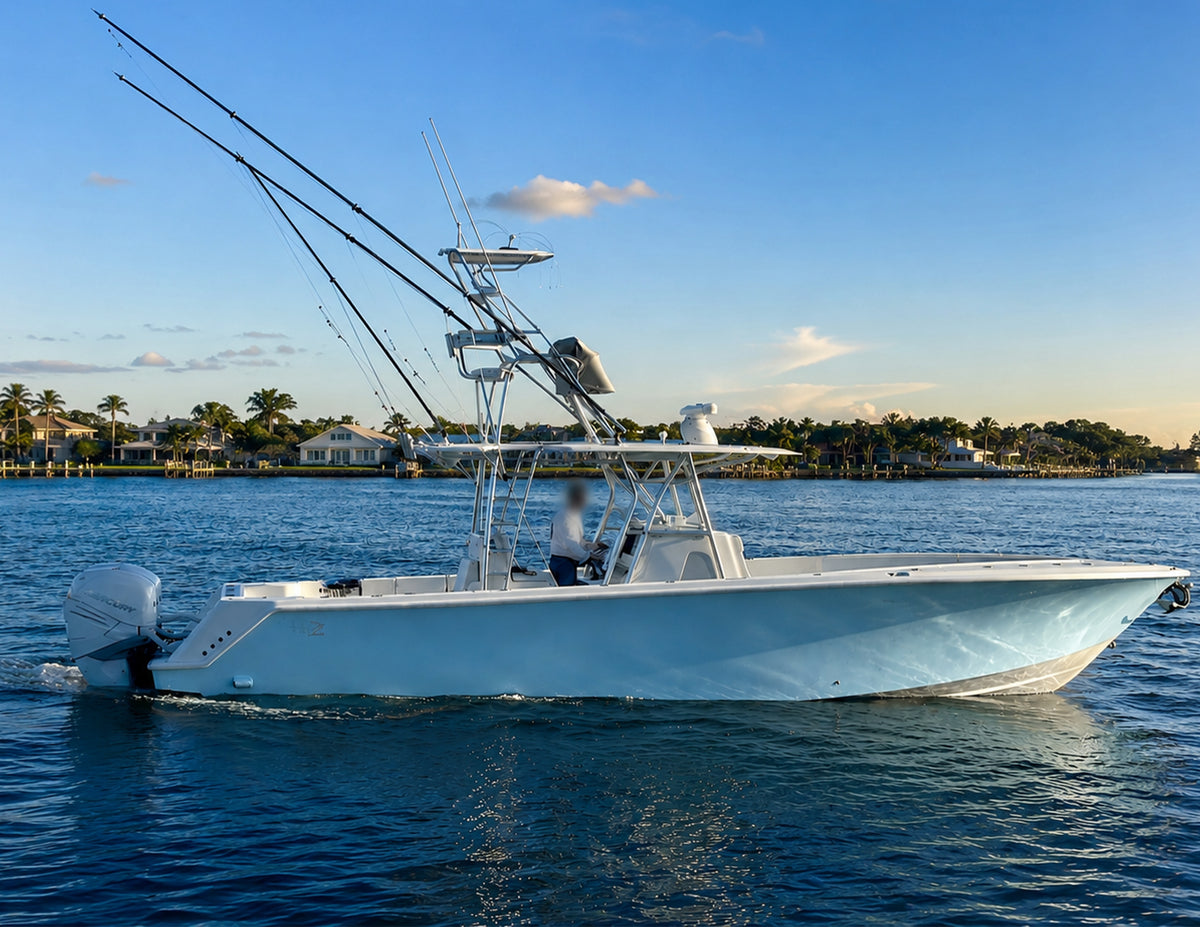 Customer boat photo before illustration