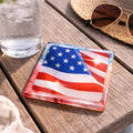 Patriotic Flag Resin Coaster – Handcrafted Coastal Drink Coaster