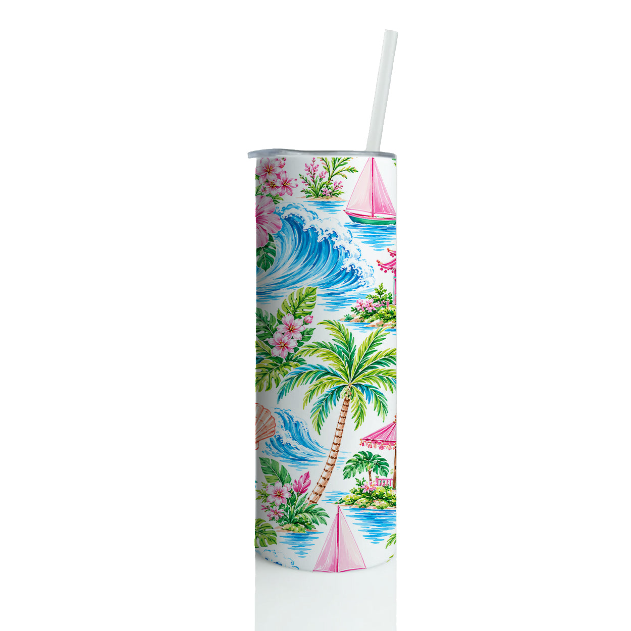 Palm Beach Paradise 20 oz Skinny Tumbler with Straw