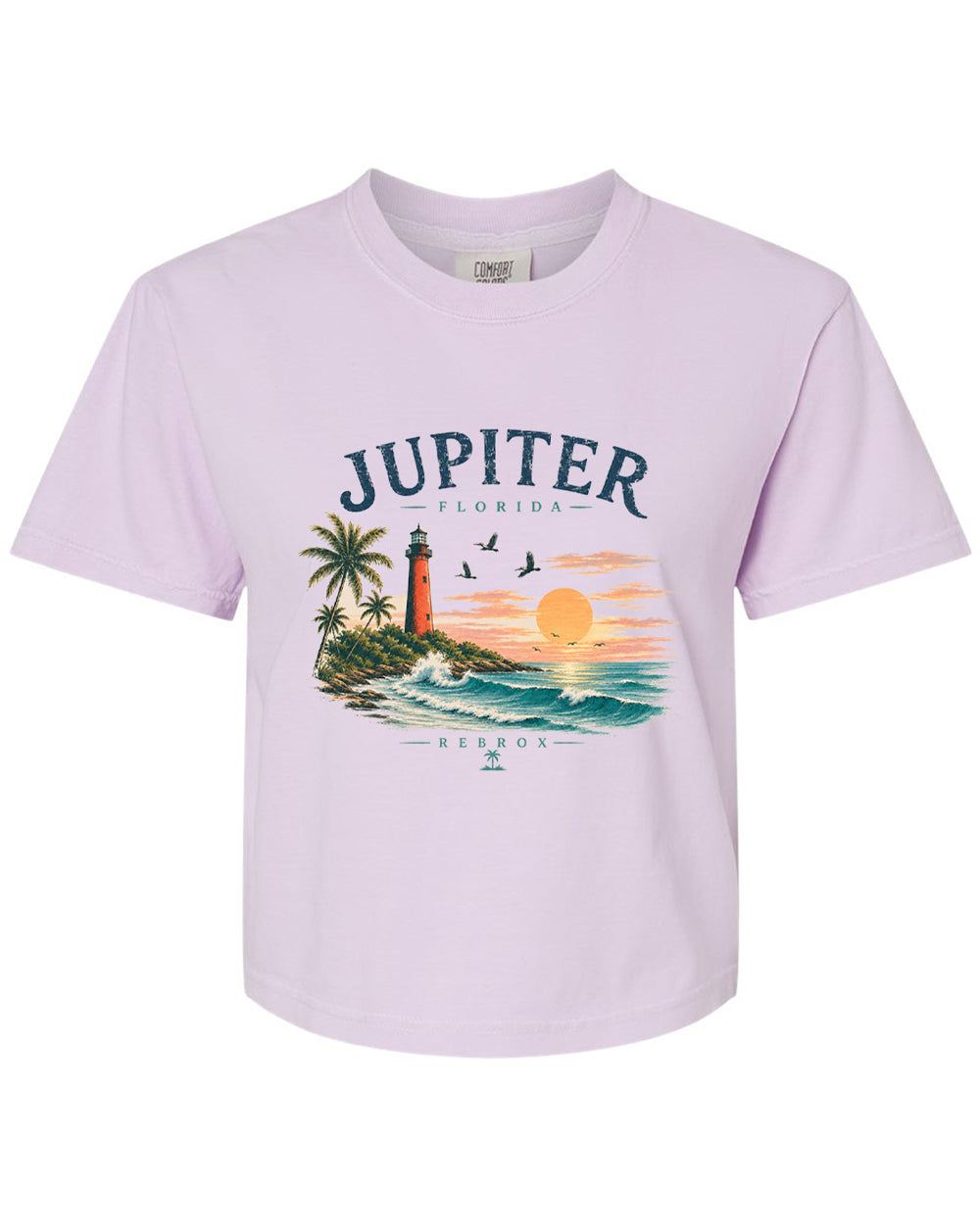 Jupiter Florida Lighthouse Women's Comfort Colors® Boxy Tee - Orchid