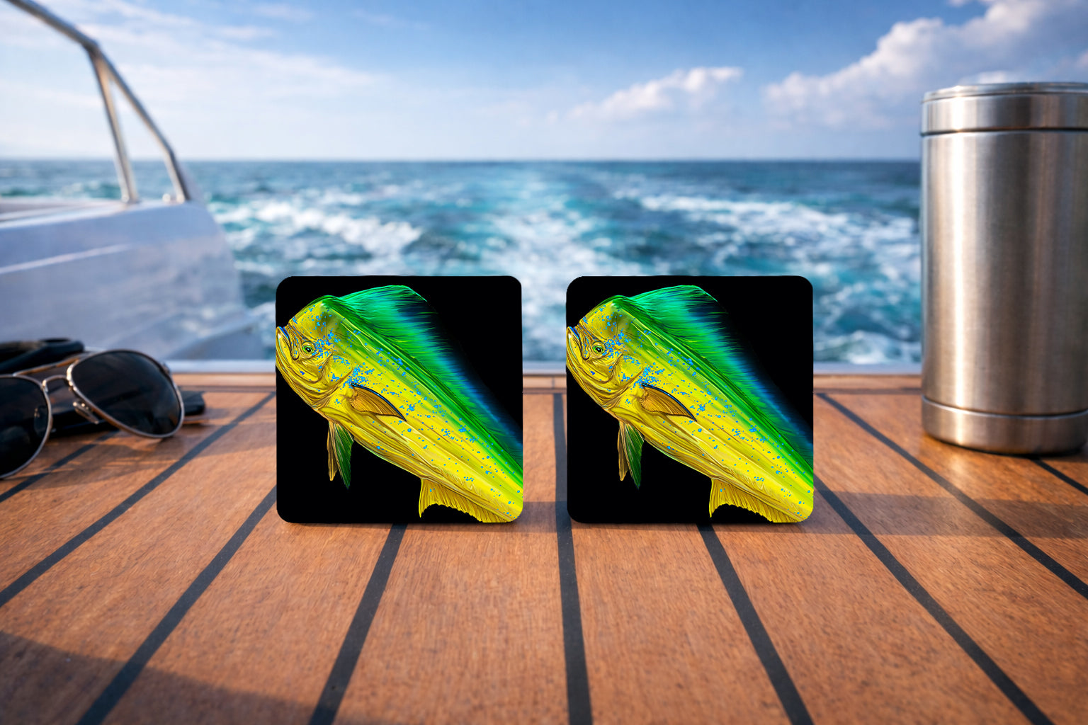 Mahi Mahi 3” x 3” Aluminum Fishing Magnet